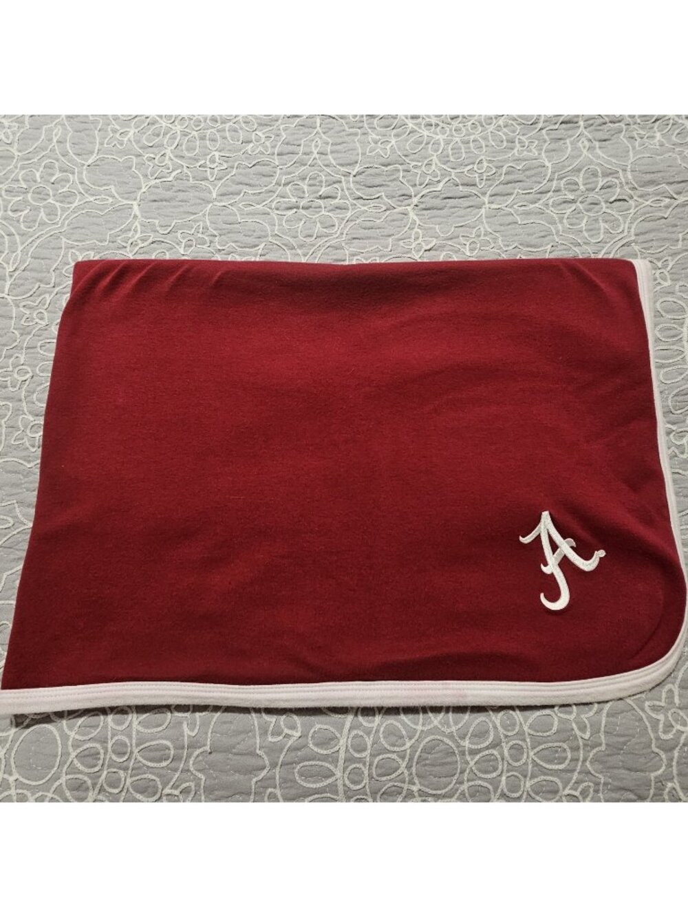 Two Feet Ahead Burgundy Alabama Crimson Tide 36x 26 100% Cotton Baby Blanket